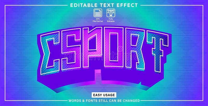 Editable graphic text effect esport styles vector illustration