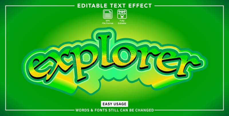 Editable graphic text effect explorer styles royalty free illustration