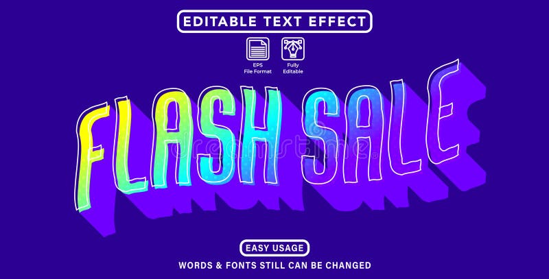 Editable graphic text effect flash sale style vector illustration