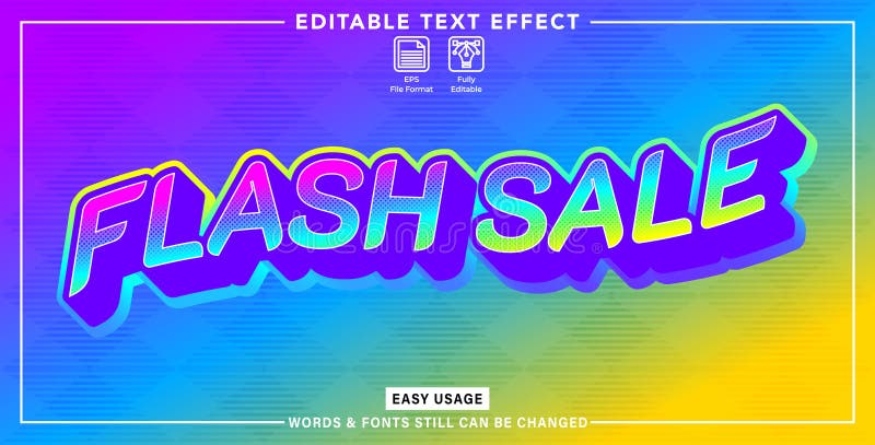 Editable graphic text effect flash sale style vector illustration