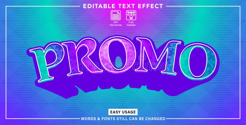 Editable graphic text effect promo styles vector illustration