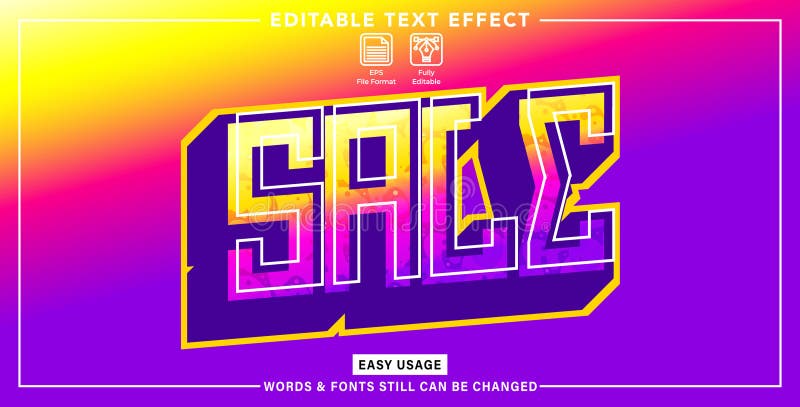 Editable graphic text effect sale styles royalty free illustration