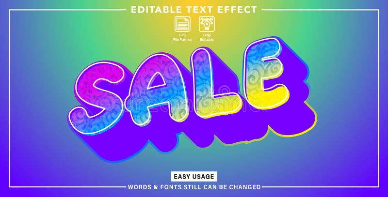 Editable graphic text effect sale styles royalty free illustration