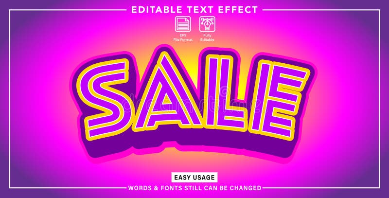 Editable graphic text effect sale styles stock illustration