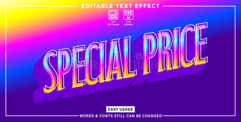 Editable graphic text effect special price style royalty free illustration