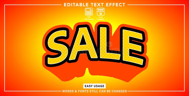 Editable graphic text sale styles royalty free illustration