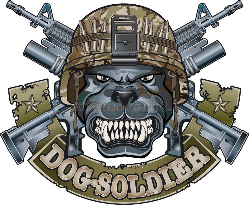 Military emblem with dogs head