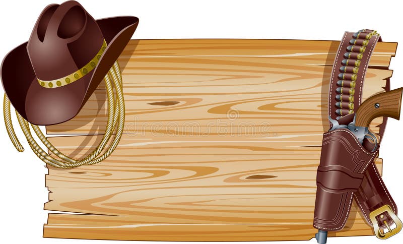 Wild West Background with Cowboy Hat, Lasso and Gun Belt Stock Vector -  Illustration of pistol, america: 161526035