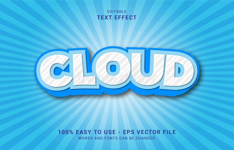 Editable text effect, Cloud style royalty free illustration