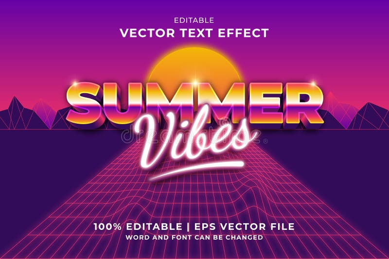 Premium Vector  Summer vibes text with sun sticker groovy aesthetic poster  design bright retro style vector illustration