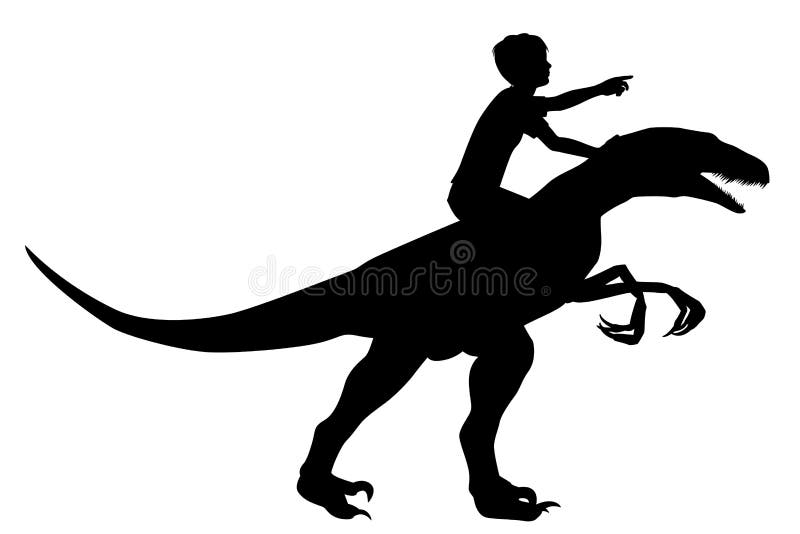 Boy riding raptor