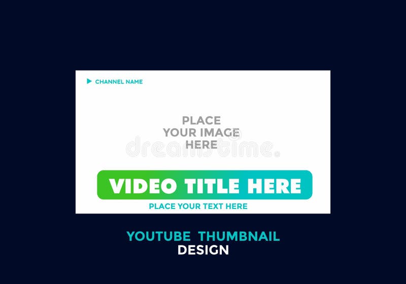 Editable Youtube Thumbnail Design in Green Blue Gradient Color Theme Stock  Vector - Illustration of background, poster: 227178047