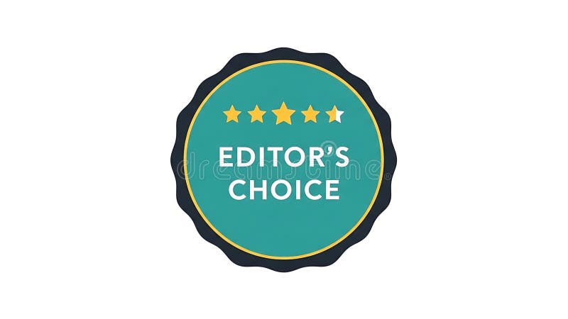 Editor's Choice Badge - Topkwaliteit Label met 4,5 Sterren stock illustratie