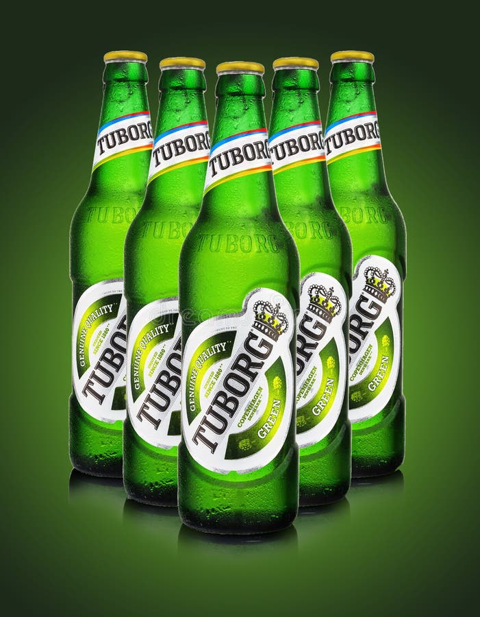Editorial Photo of Tuborg Glass Bottle Beer on Green Background Editorial  Photo - Image of european, background: 82840186