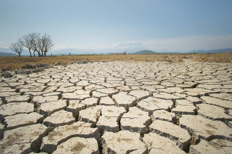 A edição do aquecimento global, a terra à terra está seca, seca condiciona