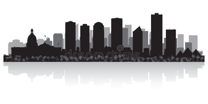 Edmonton Canada city skyline vector silhouette