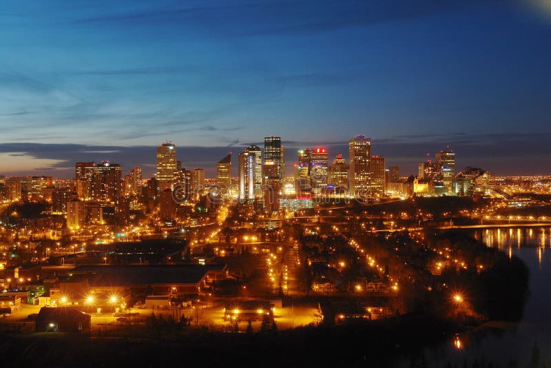 Edmonton Downtown Nightshot Stock Photos Image 4279063