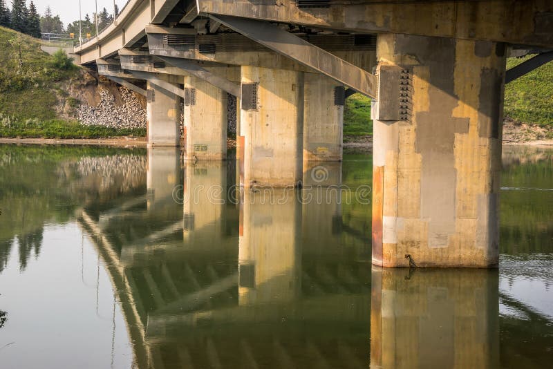 Edmonton Quinell Bridge Pillars after Renovation Stock Image Image of