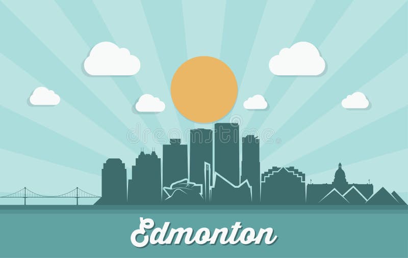 Edmonton skyline - Canada - vector illustration