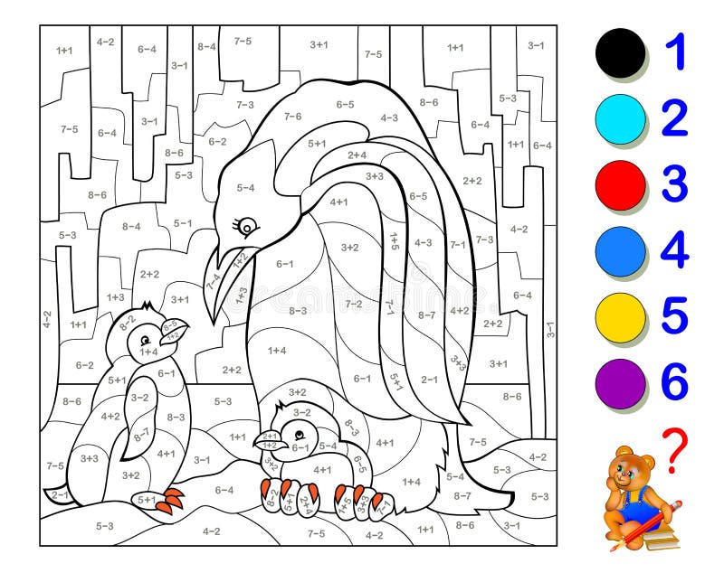 Exercício Para Crianças Com Divisão Por Número 2. Pintar a Ilustração.  Página Educativa Para O Livro De Bebês Da Matemática. Impri Ilustração do  Vetor - Ilustração de brinquedo, livro: 221337793
