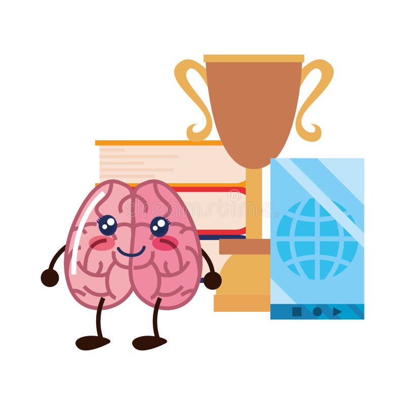 Educación de la historieta del cerebro stock de ilustración Educación de la historieta del cerebro stock de ilustración