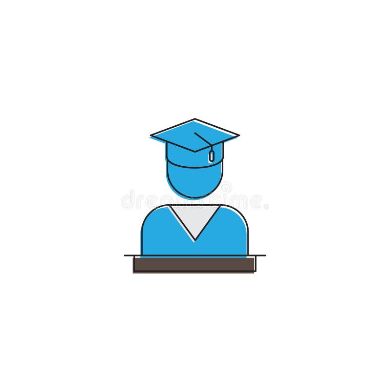 Educación de símbolos vectoriales graduados aislados en fondo blanco stock de ilustración
