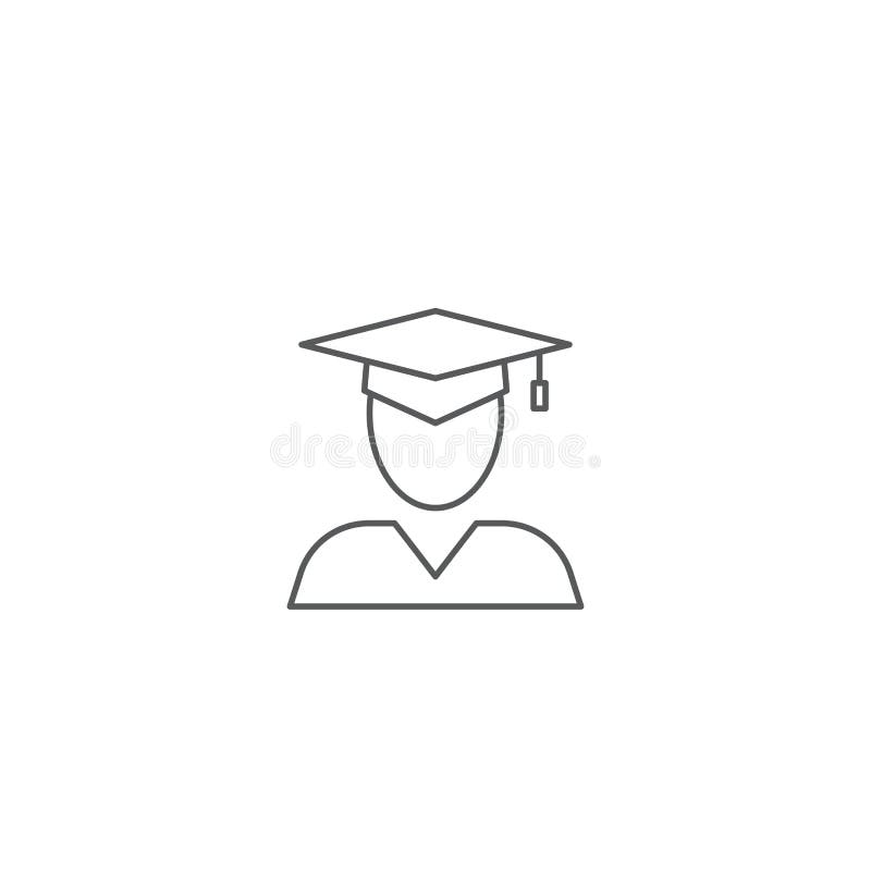Educación de símbolos vectoriales graduados aislados en fondo blanco stock de ilustración