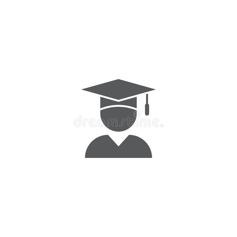 Educación de símbolos vectoriales graduados aislados en fondo blanco stock de ilustración