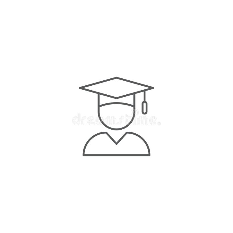 Educación de símbolos vectoriales graduados aislados en fondo blanco stock de ilustración