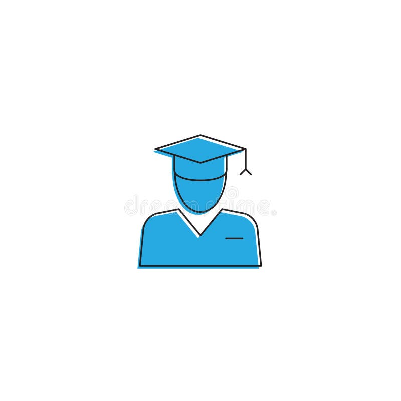 Educación de símbolos vectoriales graduados aislados en fondo blanco stock de ilustración
