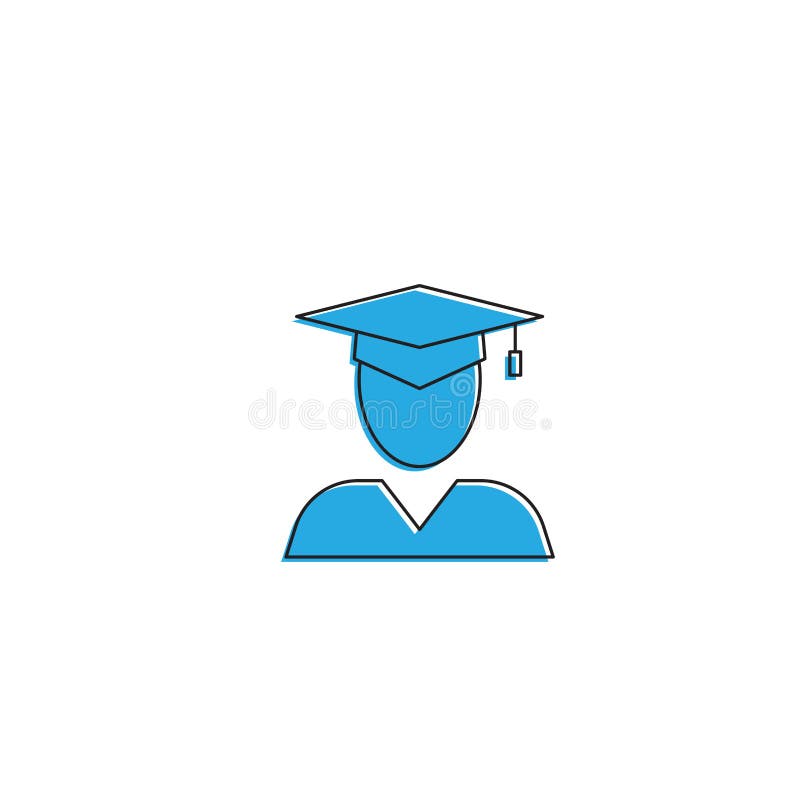 Educación de símbolos vectoriales graduados aislados en fondo blanco stock de ilustración