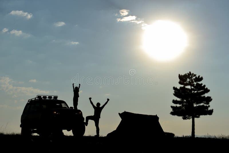 Education and camp program for father`s child stock photography
