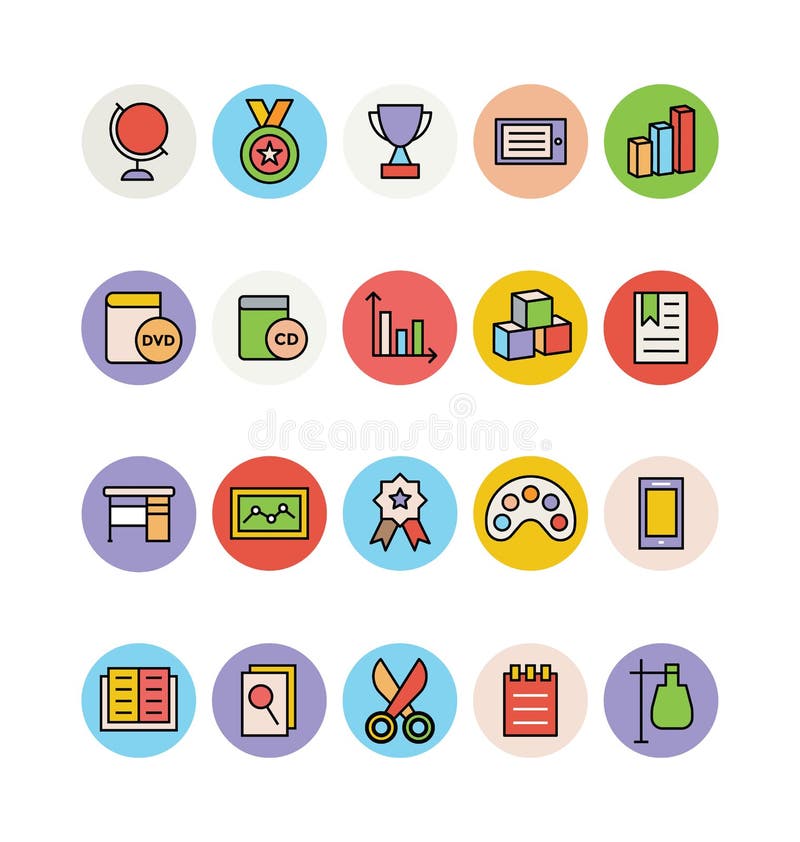 Education Colored Vector Icons 13 stock illustration Education Colored Vector Icons 13 stock illustration