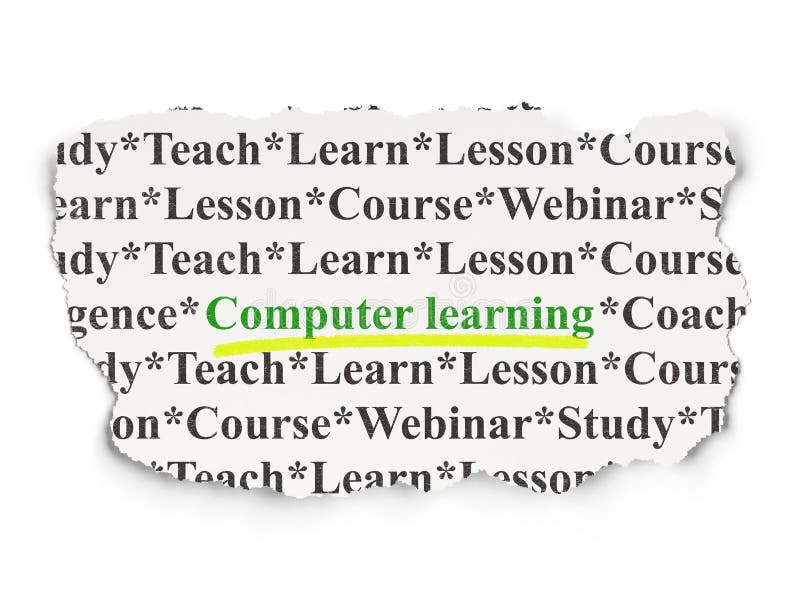 Education concept: Computer Learning on Paper royalty free illustration