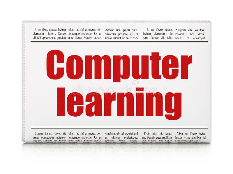 Education concept: newspaper headline Computer Learning royalty free illustration