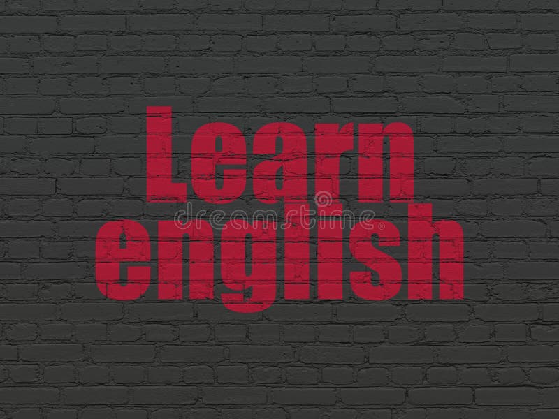 Education Concept: Learn English on Wall Background Stock Illustration