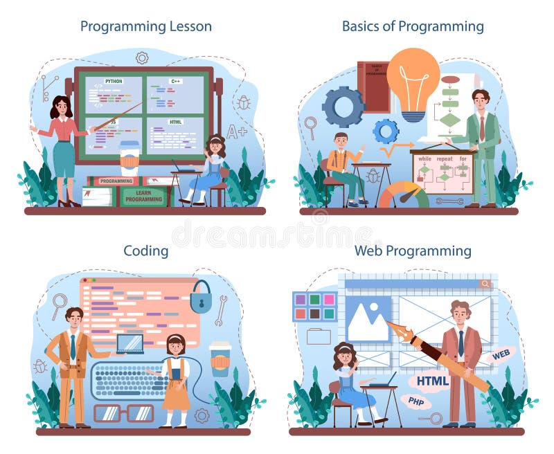 Computer science concept. stock vector. Illustration of vector - 113591809