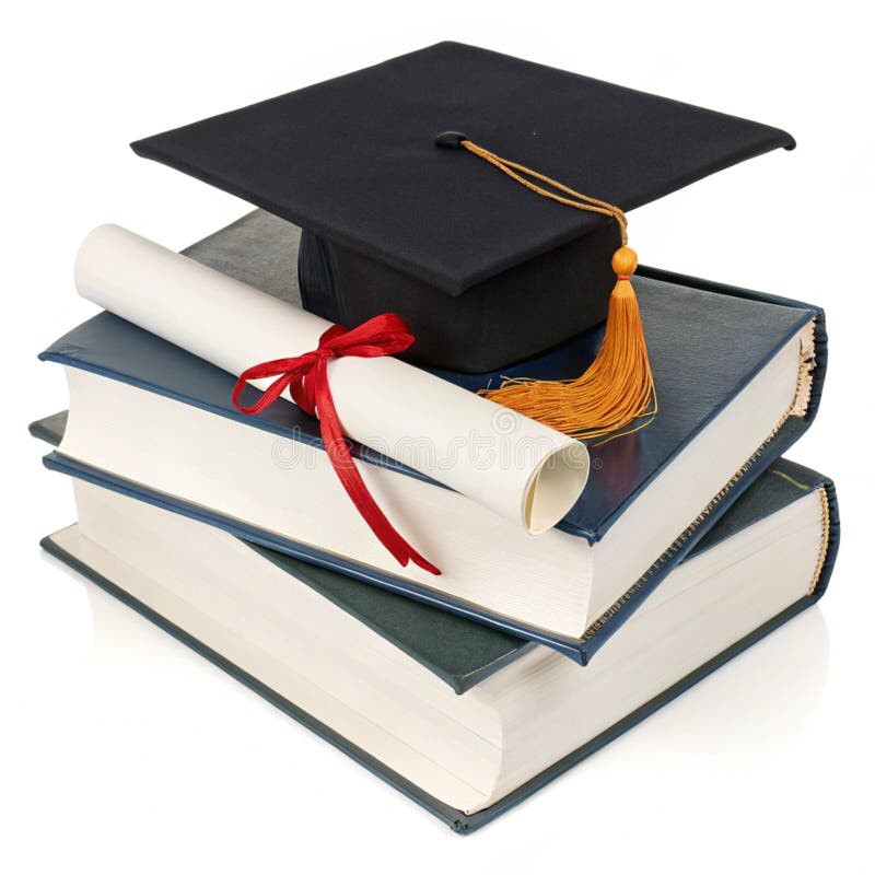 Education graduation books isolated on transparent background royalty free illustration