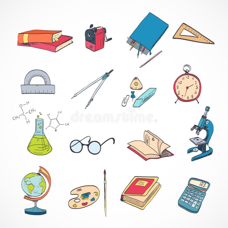 Education icon doodle color stock illustration