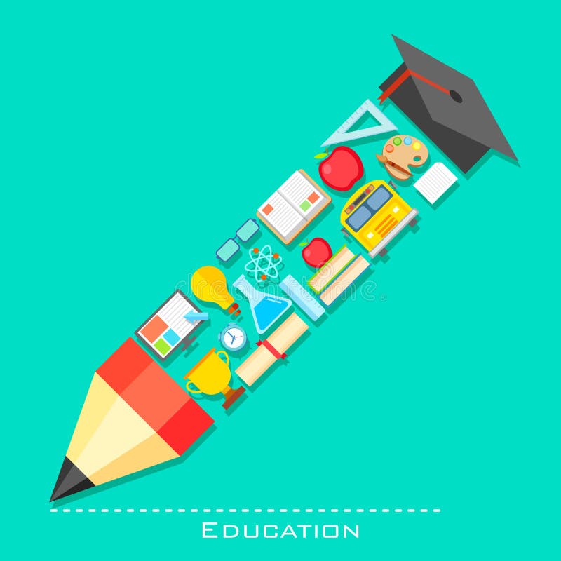 Education icon in shape of Pencil