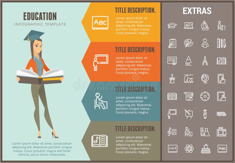 Education infographic template, elements and icons