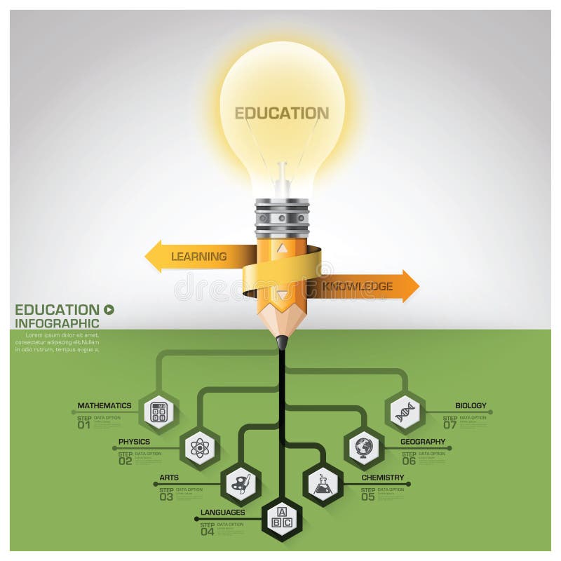 Education And Learning Subject Tree Root Step Infographic Diagram vector illustration Education And Learning Subject Tree Root Step Infographic Diagram vector illustration