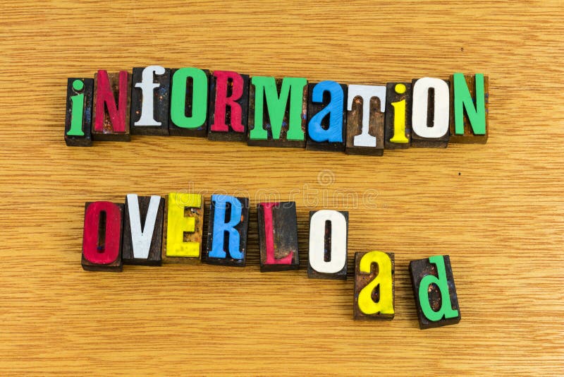 Information overload learning letterpress stock images Information overload learning letterpress stock images