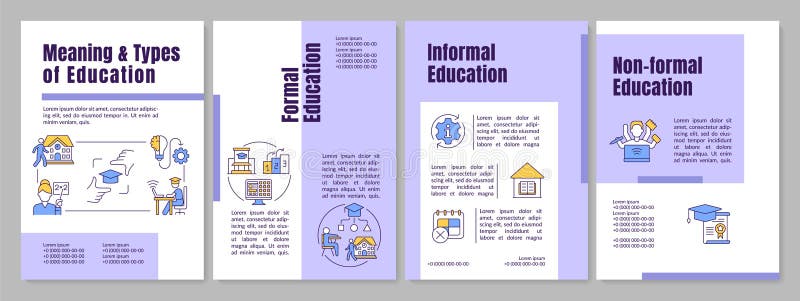 Education Meaning And Types Of Purple Brochure Template Stock Vector Illustration Of 5478