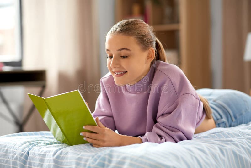 Girl Writing Book on the Bed Stock Photo - Image of leisure, closeup:  22568038