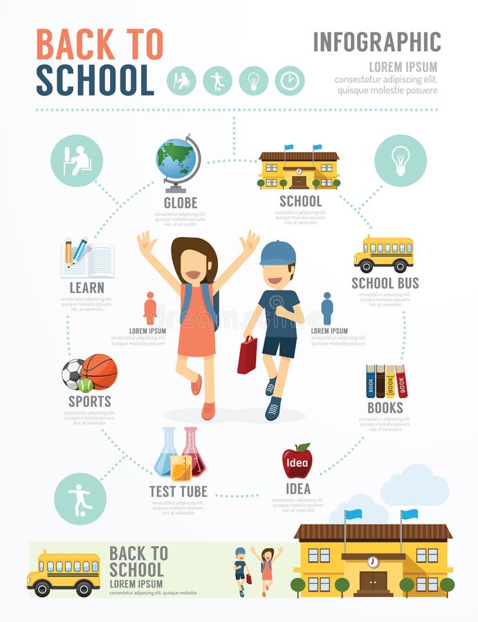 Education School Template Design Infographic . concept vector. royalty free illustration Education School Template Design Infographic . concept vector. royalty free illustration