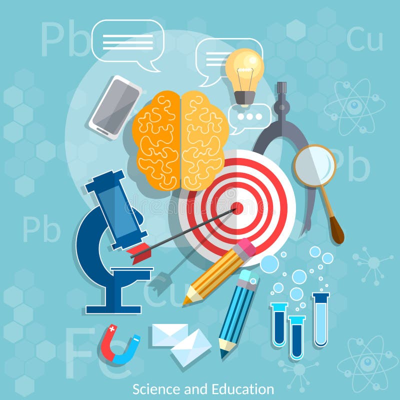 Education and Science target graduation concept chemistry vector illustration