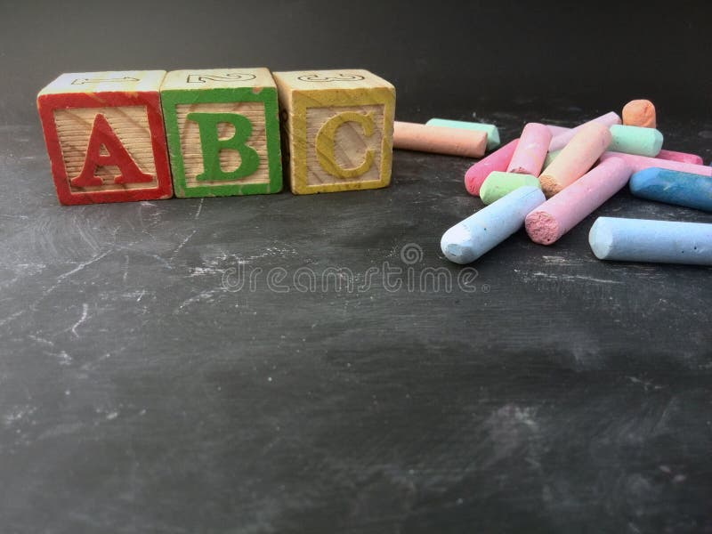 Preschool Education Shown Preschool Blocks Blackboard Stock Photos Free & RoyaltyFree Stock
