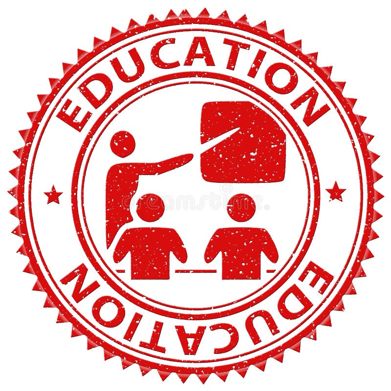 Education Stamp Shows Study Educate and Print Stock Illustration