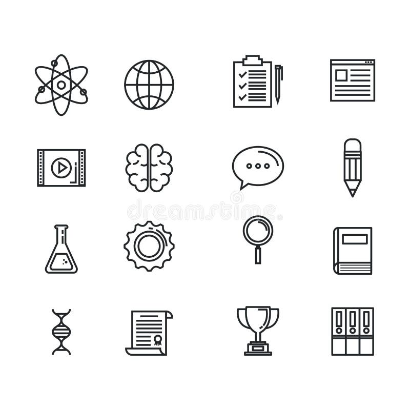 Education supplies set icons vector illustration Education supplies set icons vector illustration